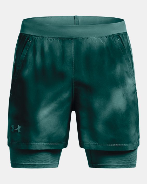 Men's UA Iso-Chill Up The Pace 2-in-1 Shorts, Green, pdpMainDesktop image number 5